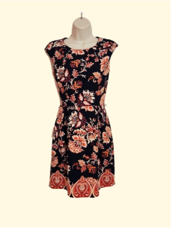 Enfocus Studio Dresses & Skirts - Enfocus Studio Black Red Floral Paisley A-Line Dress Large
